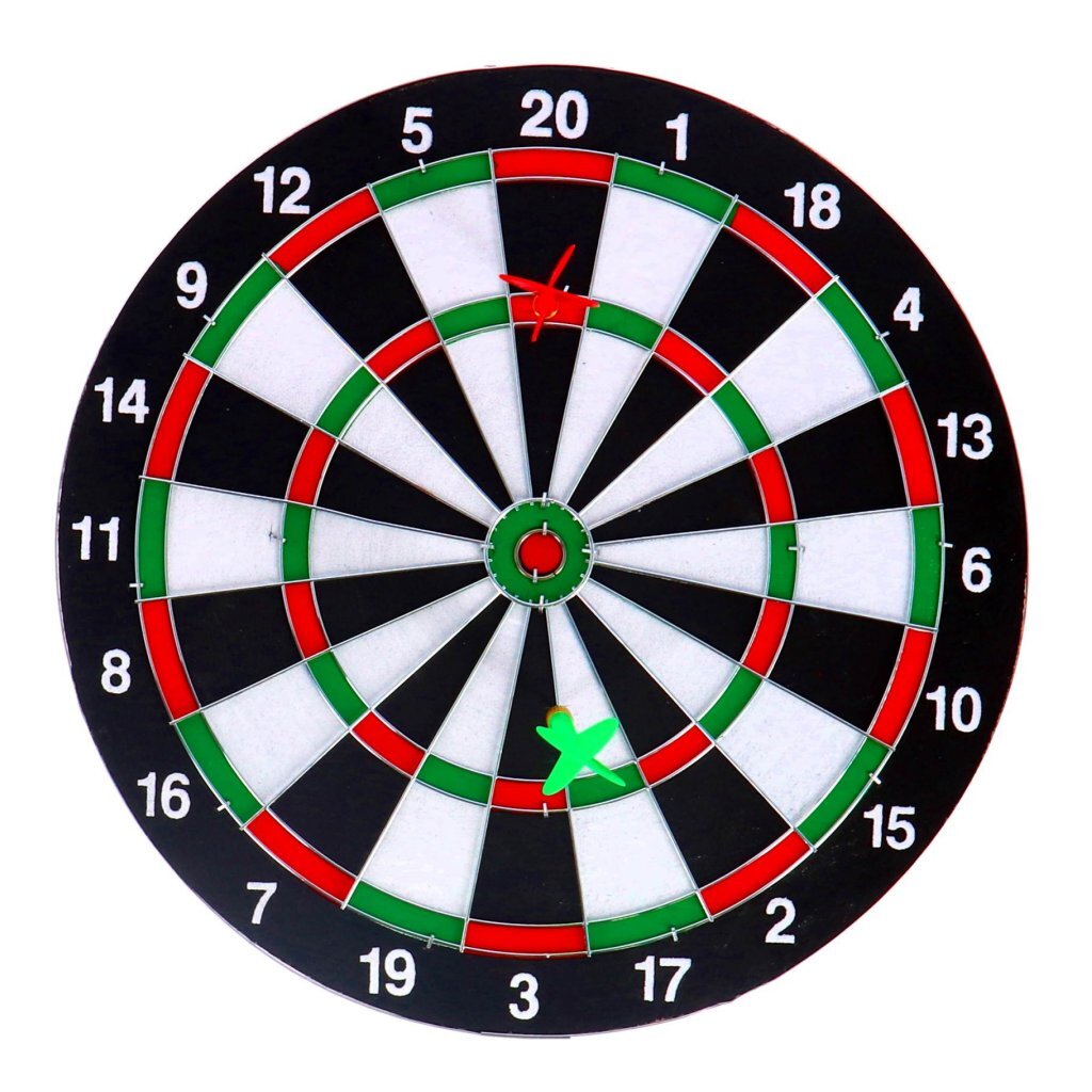 Keine Marke Dartscheibe zweiseitig mit 6 Pfeilen 37 cm | 3 Stück