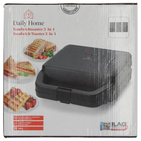 Daily Home Sandwich-Waffeleisen-Set schwarz
