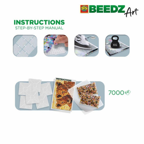 Ses Creative Beedz Art Bügelperlen Löwenbabys 30x45,5 cm 7000 Stück