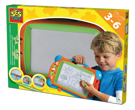 Ses creative – magnetisches Zeichenbrett – 25x34 cm – inklusive Stift und 2 Stempel – Montessori-Spielzeug ab 3 Jahren