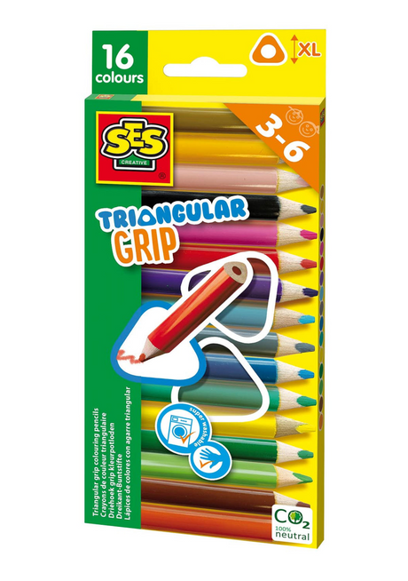 Ses Creative Ses Triangle Grip Buntstifte, 16 Stk.