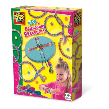 Ses creative - Hobby Pink - BFF Freundschaftsarmbänder - Mädchen basteln - Armbänder herstellen - 4 Farben - ab 5 Jahren