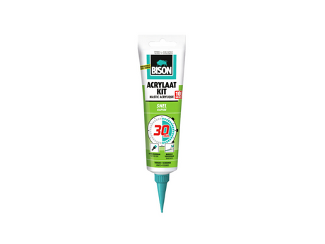 Bison Acryl-Dichtstoff schnell 30 Minuten Tube 150 ml – Dichtstoff zum Abdichten von Fugen, Nähten, Rissen und Rissen, überstreichbar, sauber zuschneidbar