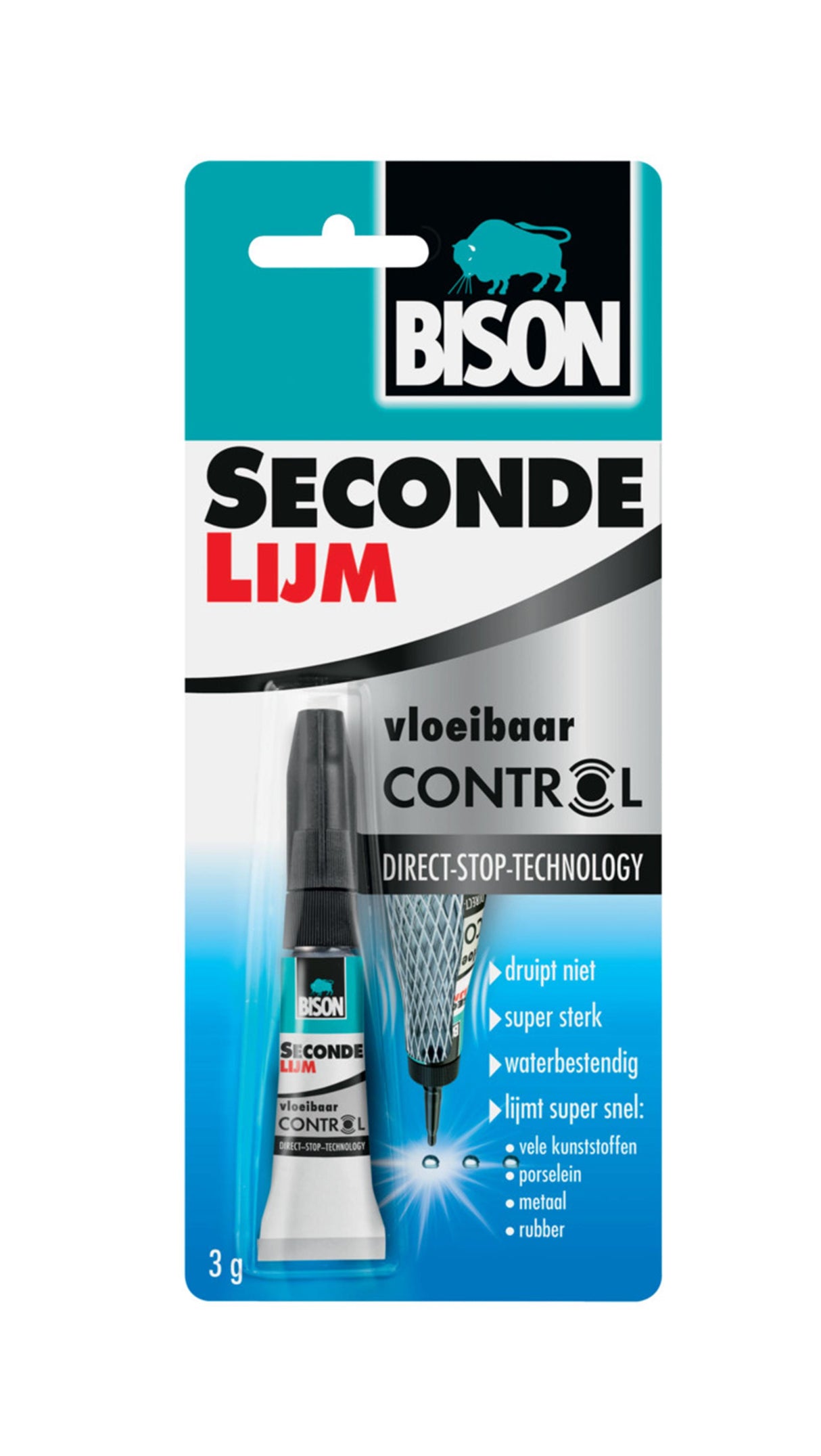 Bison Superglue Liquid Control Tube 3gr | 4 Stück