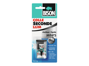 Bison Superglue Liquid Minis 3 x 1 g, starker Sekundenkleber, spezielle Miniverpackung, spülmaschinenfest, wasserbeständig, für jede Reparatur im und um das Haus