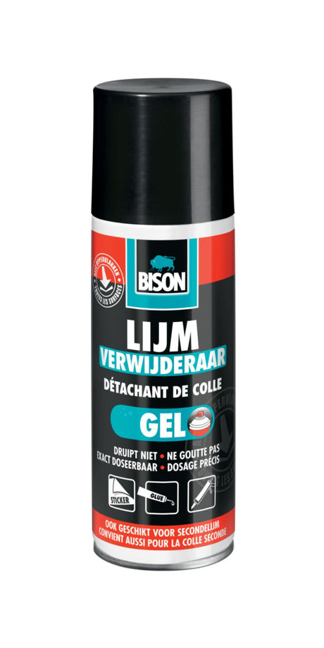 Bison Kleberentferner Spraydose 200 ml – handliches und kraftvolles Spray zum Entfernen von Kleber- und Aufkleberrückständen auf allen Arten von Oberflächen, tropft nicht, kann vertikal aufgetragen werden