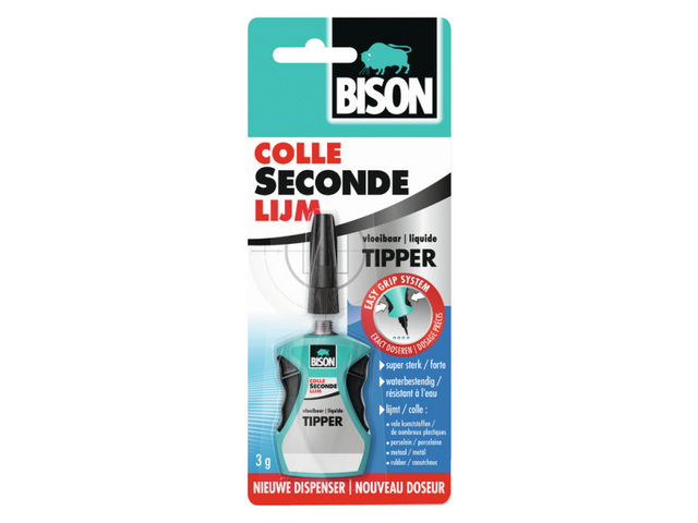 Bison Sekundenkleber mit Kipper 3 Gramm