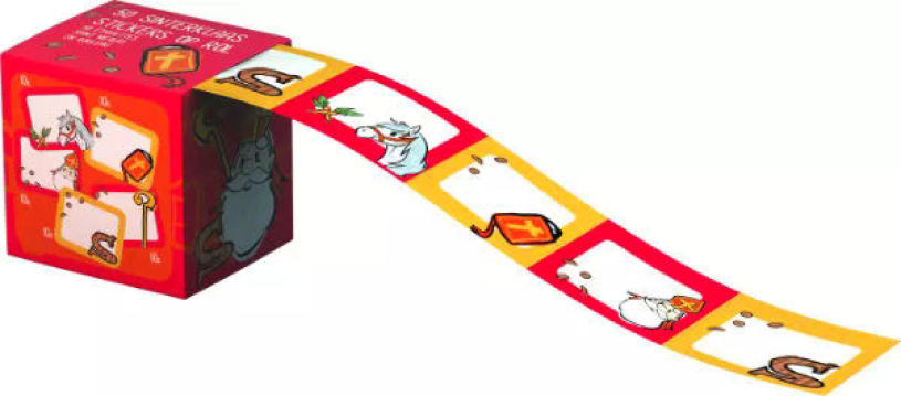 Sinterklaas kado stickers 50st op rol