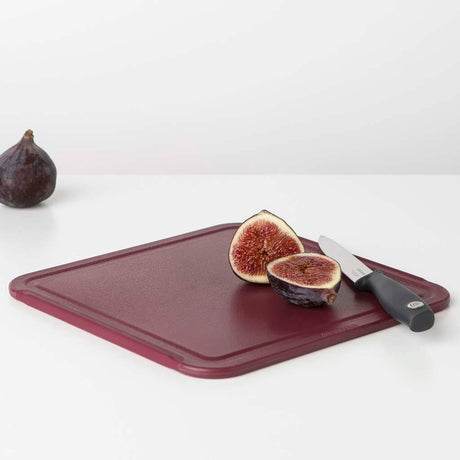 Brabantia leckeres+ Schneidebrett 25x0,8x25 cm Auberginenrot