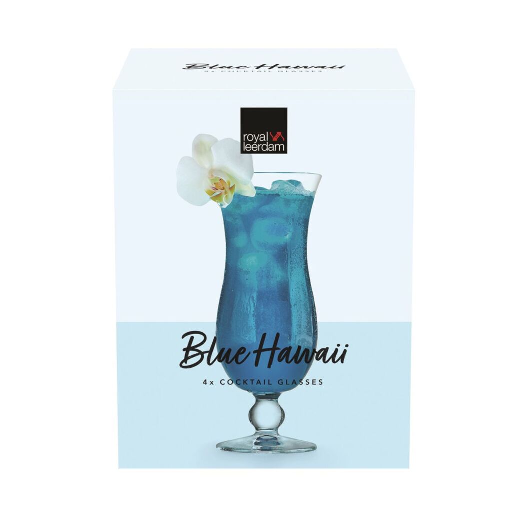 Royal Leerdam blaues Hawaii-Glas-Set 4 | 4 Stück
