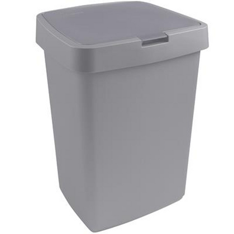 Sunware Delta Abfallbehälter 25 Liter Klappdeckel grauer Kunststoff 39,7x34,5x56,4cm
