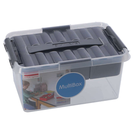 Sunware q-line Aufbewahrungsbox 6l mit Einsatz – 30x20x14,5 cm – transparent