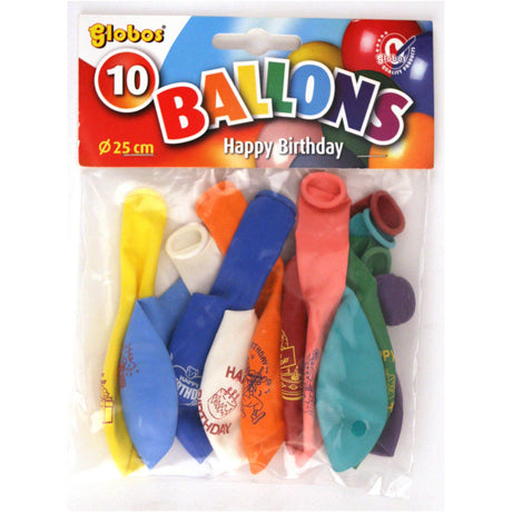 Globos Happy Birthday Luftballons 10 Stück
