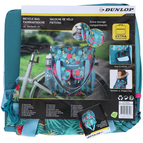 Dunlop Fahrradtasche Rucksack 2in1 20 Liter Fassungsvermögen tropischer Druck
