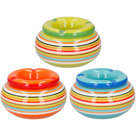 Spanischer Aschenbecher Streifendesign ø11cm 3sort