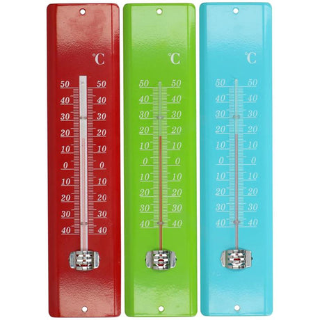 Kinzo-Thermometer Metall 29,5x7x2cm