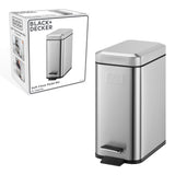 Black Decker Treteimer 5l Edelstahl schwarz