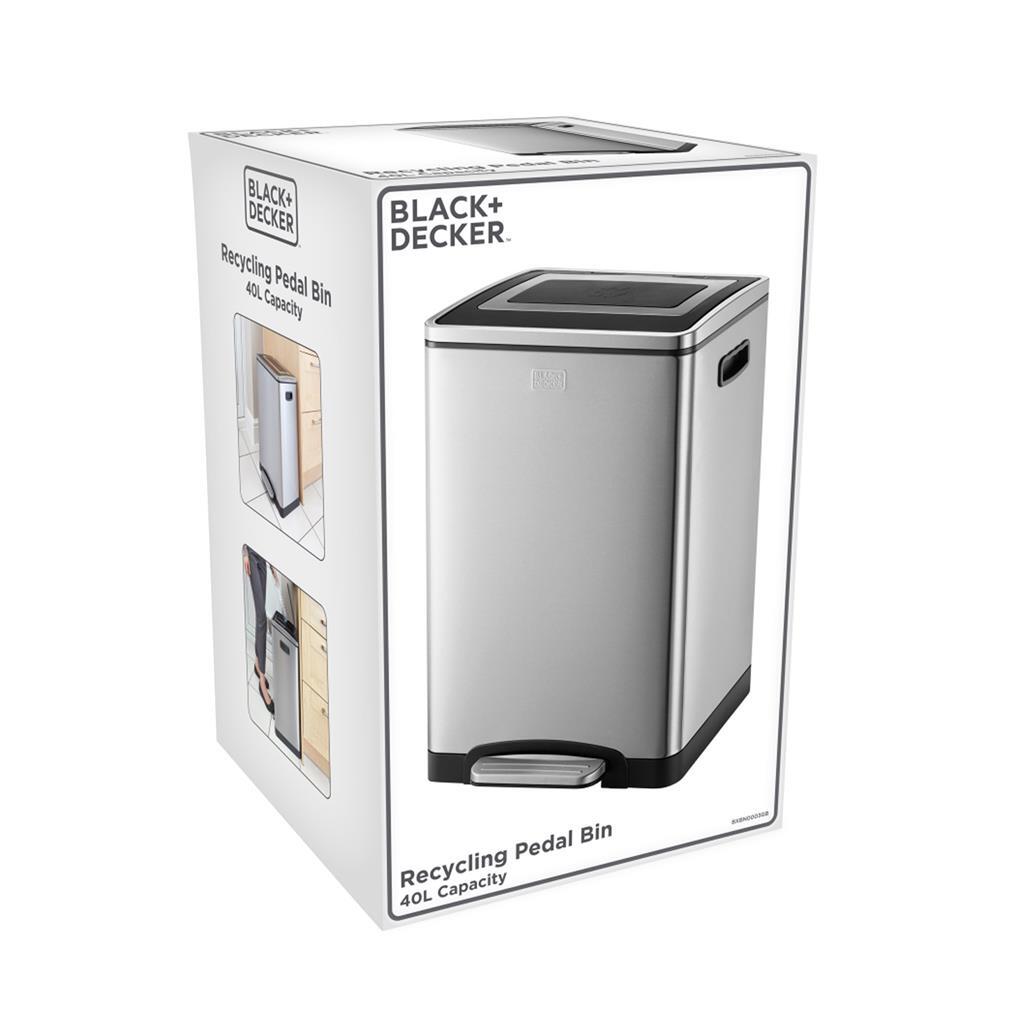 Black Decker Black Decker Treteimer 2x20l Silber Schwarz