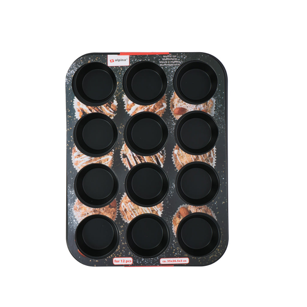 Alpina Muffinbackform 35x26,5x3 cm schwarz