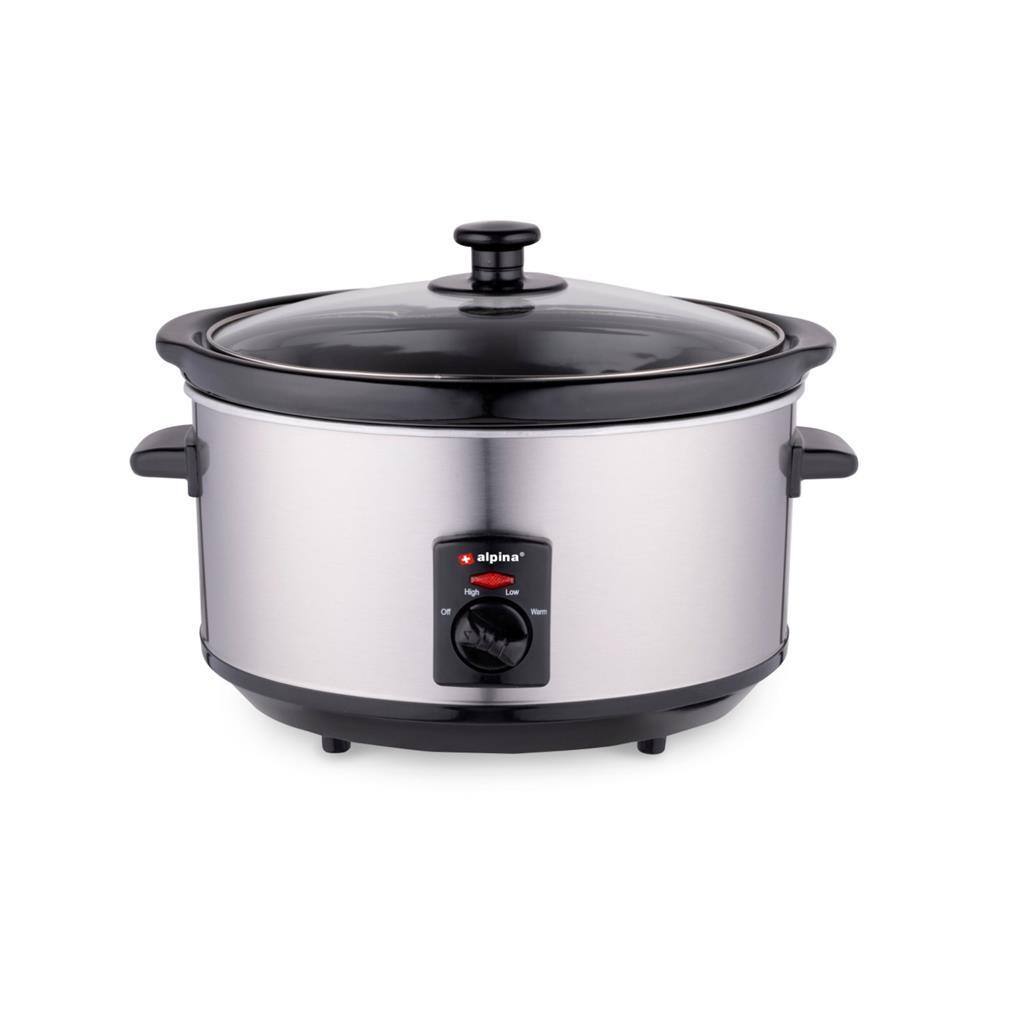 Alpina Slow Cooker 3,5l 240w Edelstahl schwarz