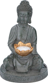 Grundig Grundig Buddha-Statue mit Solarlampe LED An-Aus-Knopf Brenndauer 6-8 Stunden 17x16x27cm