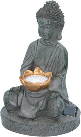 Grundig Grundig Buddha-Statue mit Solarlampe LED An-Aus-Knopf Brenndauer 6-8 Stunden 17x16x27cm