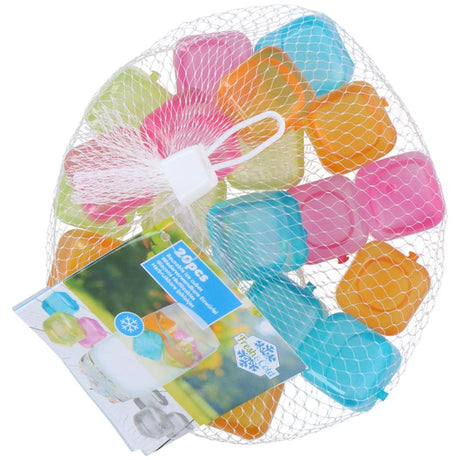 Lifetime Cooking Eiswürfel, quadratisch, 2,7 x 2,7 cm, 20 Stück im Netz, 2 verschiedene Farben (pro 1 Netz)
