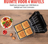 Alpina Waffeleisen Brüsseler Waffeln Antihaftbeschichtung 4 Waffeln 1200 W