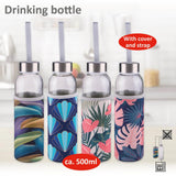 Alpina Trinkflasche Glas 500ml + Deckel