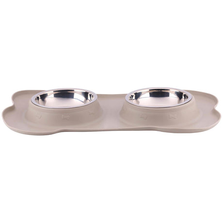 Tierfutternapf mit Matte und Stahlnapf 45x27x4,2cm
