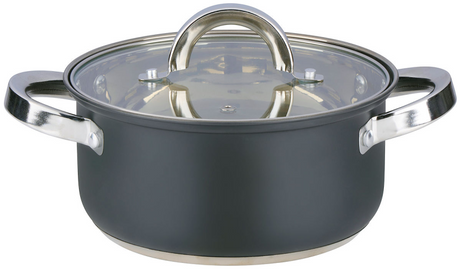 Alpina kookpan met deksel 2,4 liter – rvs pan 18 cm – inductie – glazen deksel – geschikt voor alle warmtebronnen