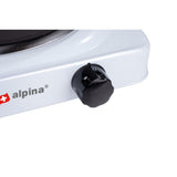 Alpina 1-Flammen-Elektrokochfeld 1500 W schwarz und weiß