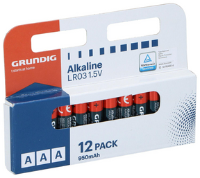 Grundig alkaline batterij aaa 12-pack