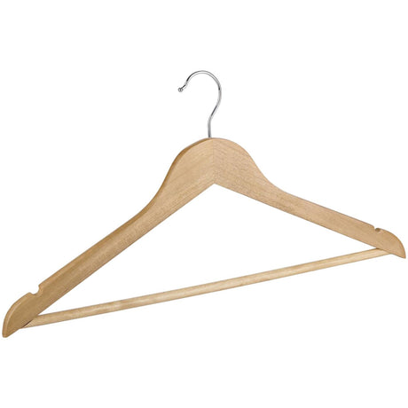 Alpina kledinghangers hout set 10 stuks – kleerhangers voor brede schouders - kledinghanger met draaibare haak - kleding hangers met anti‑slip en broeklat