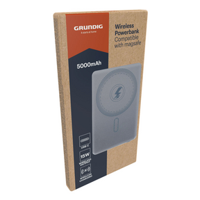 Grundig Powerbank ultradünn, kabellos, 5.000 mAh