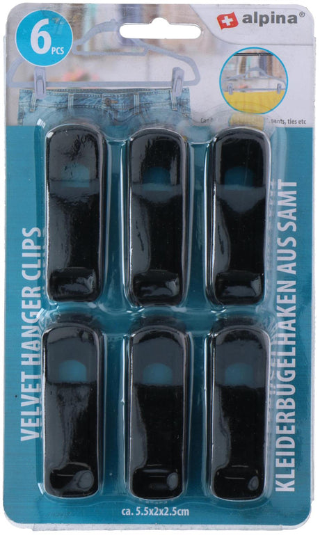 Alpina Klammern für Kleiderbügel 6 Stück auf Karte 5,5x2x2,5cm