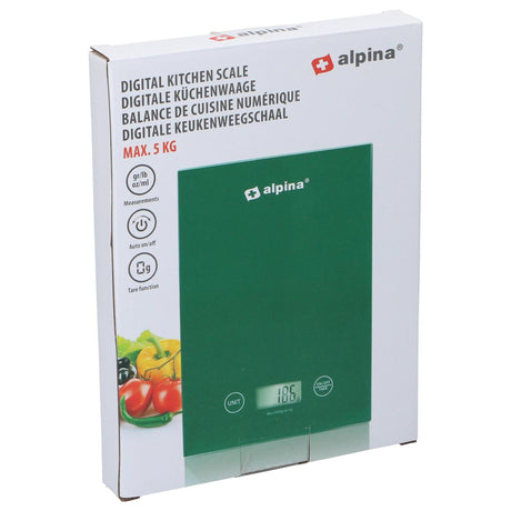 Alpina keukenweegschaal digitaal 5kg 22x15,5x1,8cm
