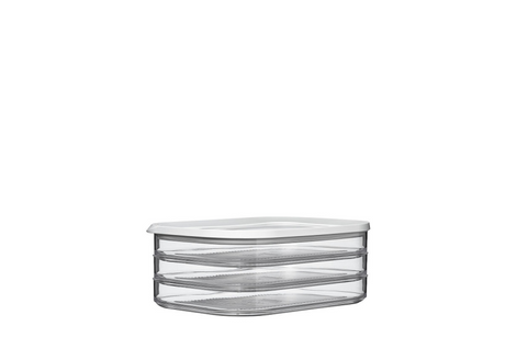 Mepal Modula Fleischbox – 550 ml 3-lagig – Frischhaltebox – Weiß