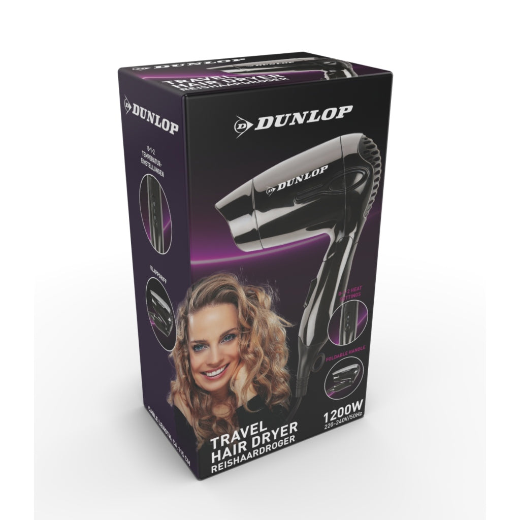 Dunlop Reise-Haartrockner 1200 W Schwarz