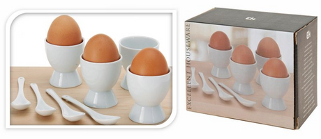 Eierbecher-Set aus Porzellan von Excellent Houseware, 8-teilig, weiß