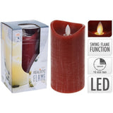 C.T. LED-Kerze Tanzflamme Rot + Timer
