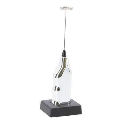 Ausgezeichneter Haushaltsmilchaufschäumer aus Chrom, funktioniert mit Batterie