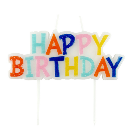Taartkaars feest 7cm - happy birthday