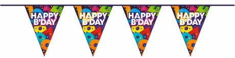 Haza-Flaggenlinie „Happy Birthday“, 10 m
