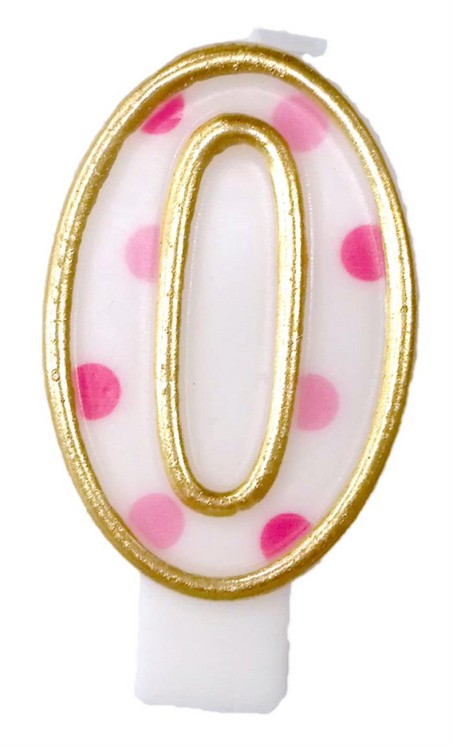 Nummerkaars 0 roze
