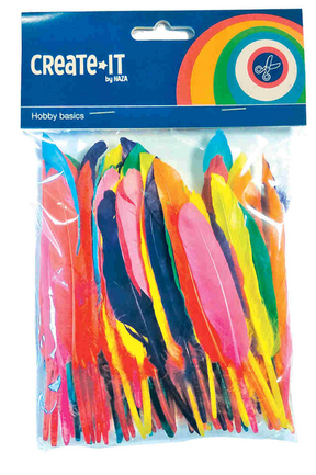 Haza weißbartfarbene Federn, 100 Stück.