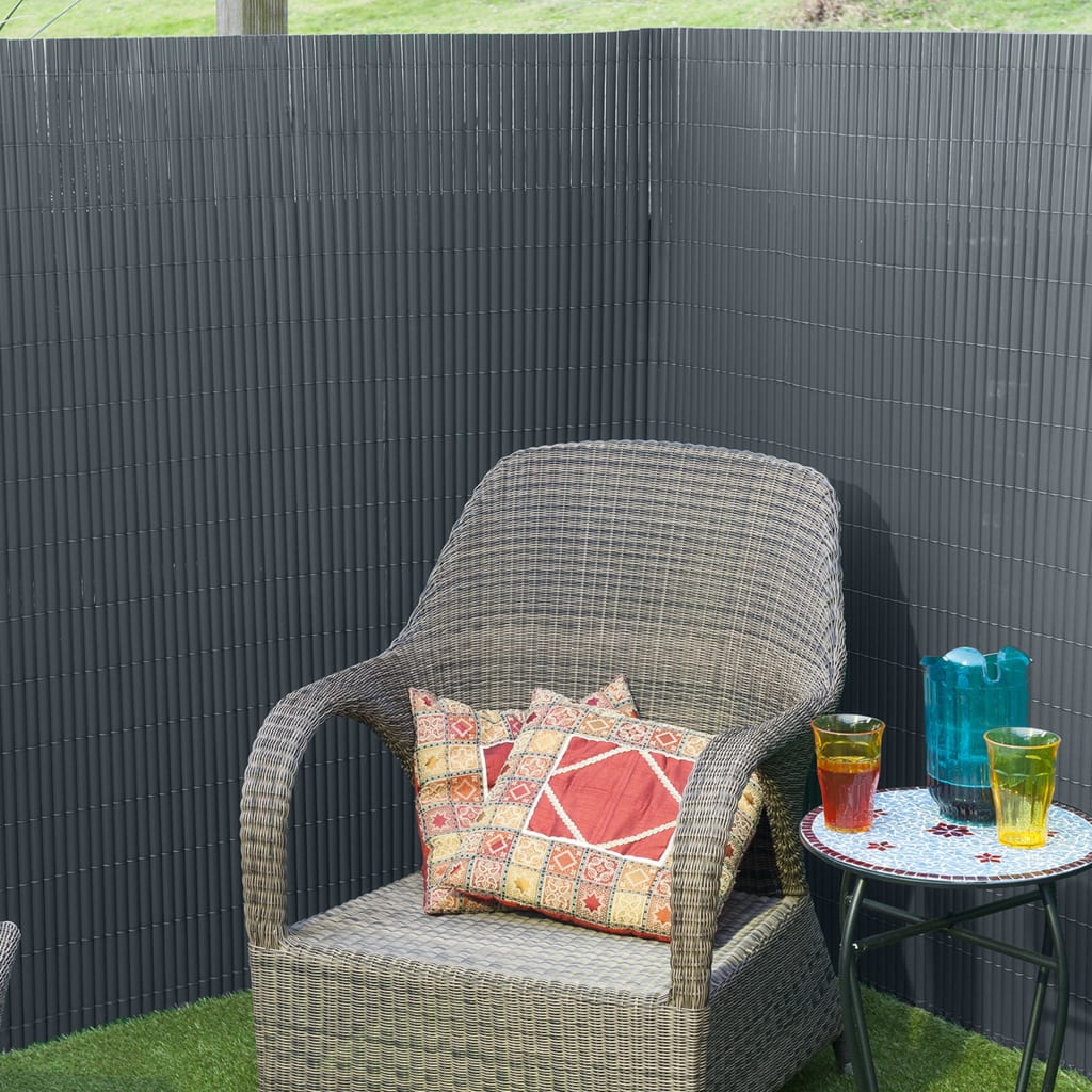 Naturgartenbildschirm doppelte 1x3 m PVC -Anthrazit