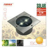 Ranex Ranex Ra-5000198 Quadratischer LED-Bodenstrahler, gebürstetes Edelstahlglas (5000.198)