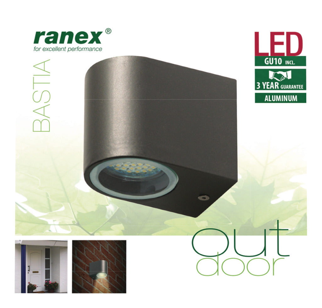 Ranex RA-5000332 LED-Außenwandleuchte aus Edelstahl