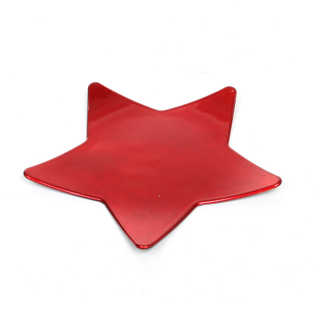 House of Seasons Mila Dekoteller Stern 25 cm rot